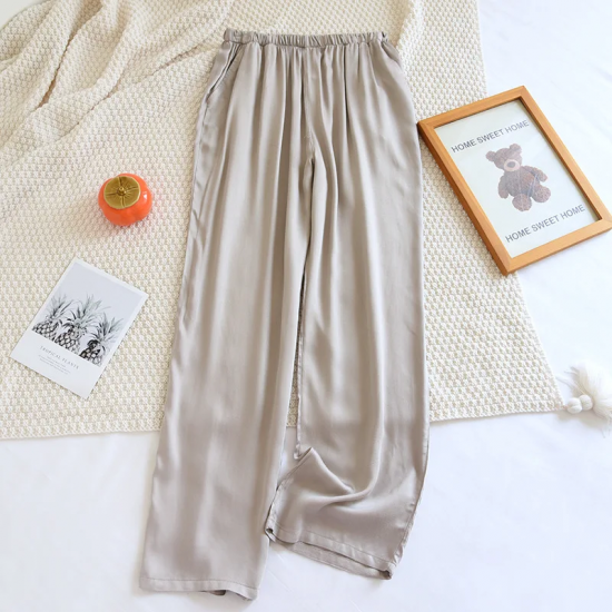 2025 New Summer Couple Sleeping Pants Gongsatin Viscous Fiber Men's and Women 2025 New Summer Couple Sleeping Pants Gongsatin Viscous Fiber Men's and Women