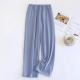 2025 Japanese New Autumn/Winter Couple Sleeper Pants, Men's and Women's Striped Home Sleeper Pants, Velvet Loose Large Pants