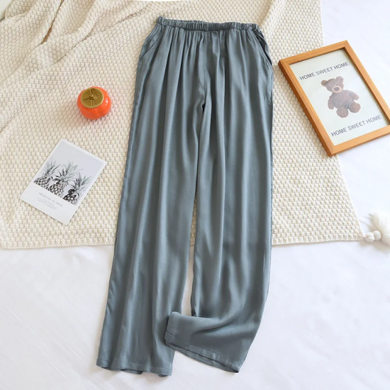 2025 New Summer Couple Sleeping Pants Gongsatin Viscous Fiber Men's and Women 2025 New Summer Couple Sleeping Pants Gongsatin Viscous Fiber Men's and Women