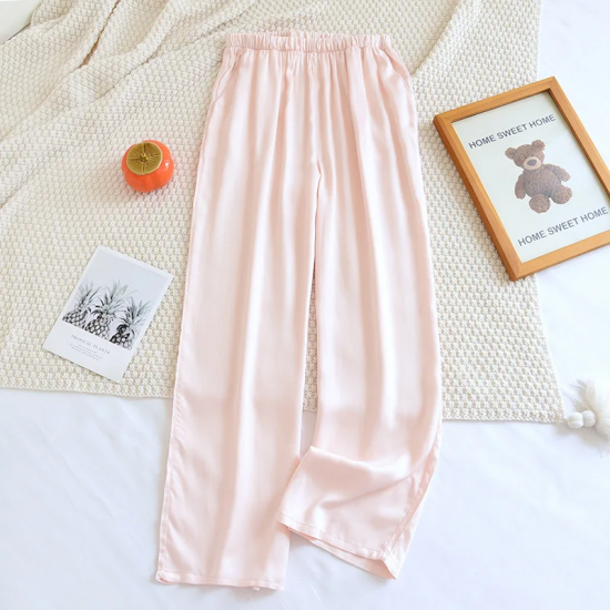 2025 New Summer Couple Sleeping Pants Gongsatin Viscous Fiber Men's and Women 2025 New Summer Couple Sleeping Pants Gongsatin Viscous Fiber Men's and Women